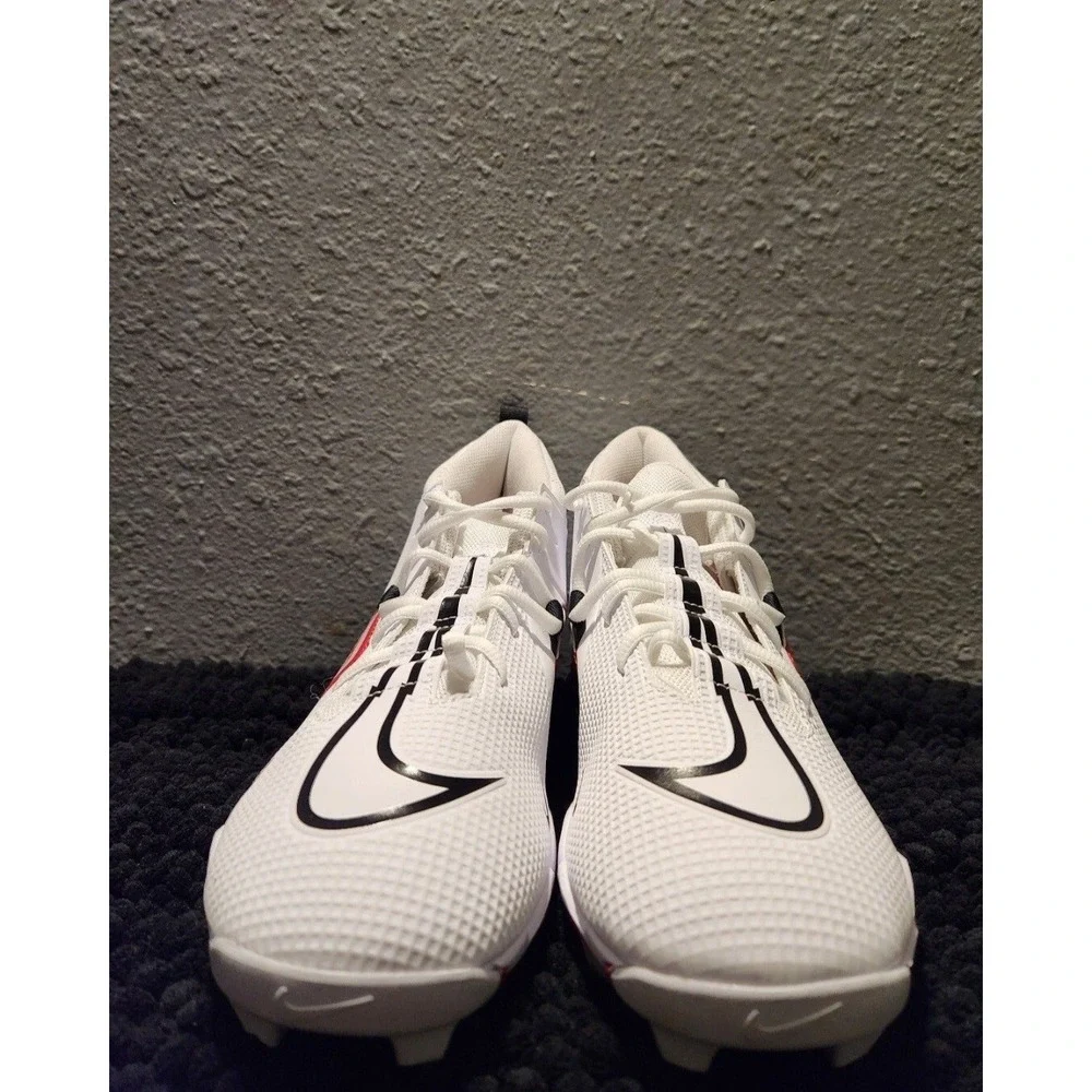 NIKE ALPHA MENACE Men's Football Cleats Sz 11.5 White w/Black, Red